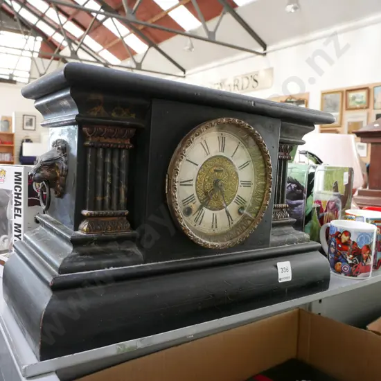 wood cased mantle clock - no key