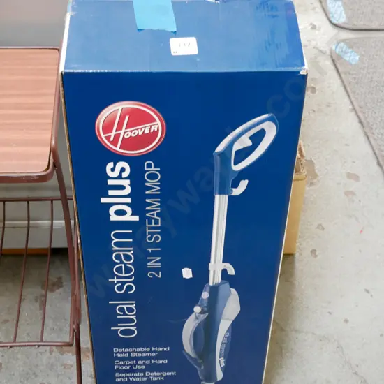 box; as-new Hoover 2 in 1 steam mop