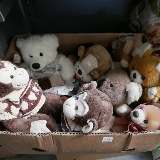 box of soft toys