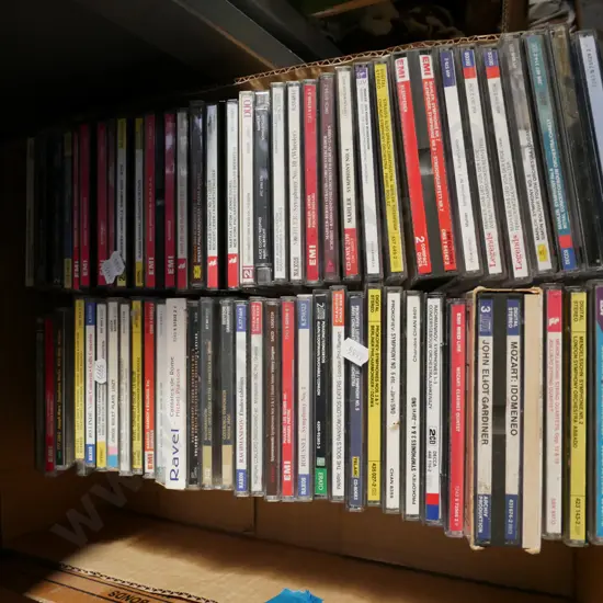 box of CDs  