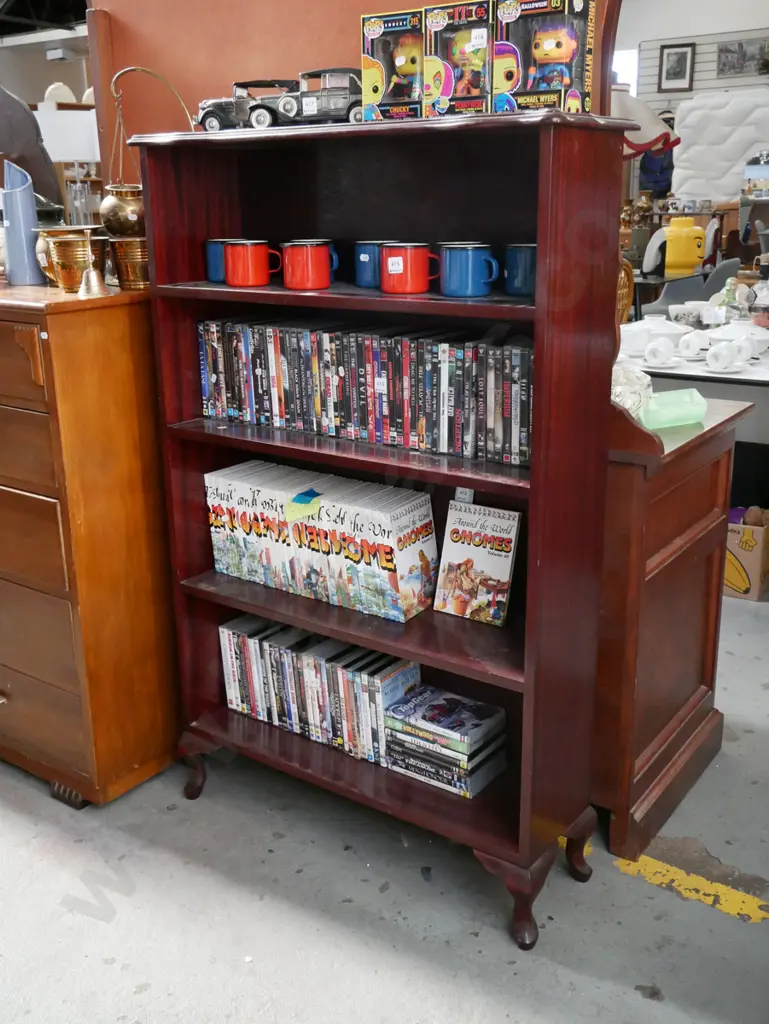 mahogany cab leg bookcase H-1350 W-860 D-280 Image 1++