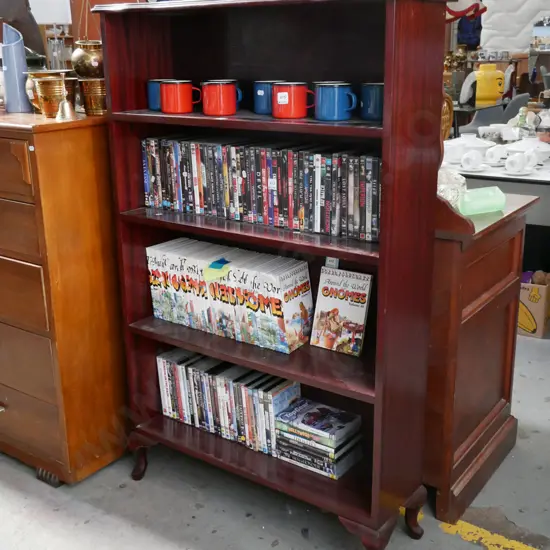mahogany cab leg bookcase H-1350 W-860 D-280