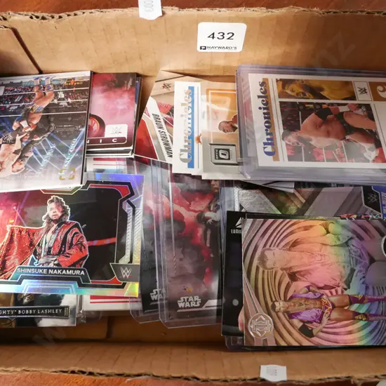 box of sporting collector cards