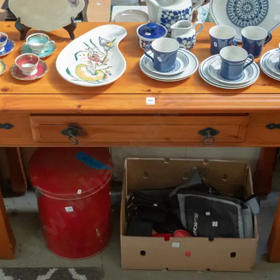 single drawer pine hall table H-800 W-1150 D-450