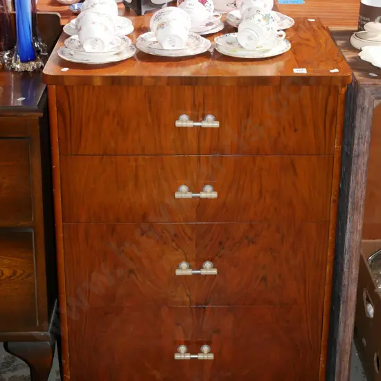 deco burrwood veneer 4 drawr chest H-835 W-610 D-430