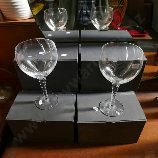 6x Orrefors Swedish crystal wine glasses