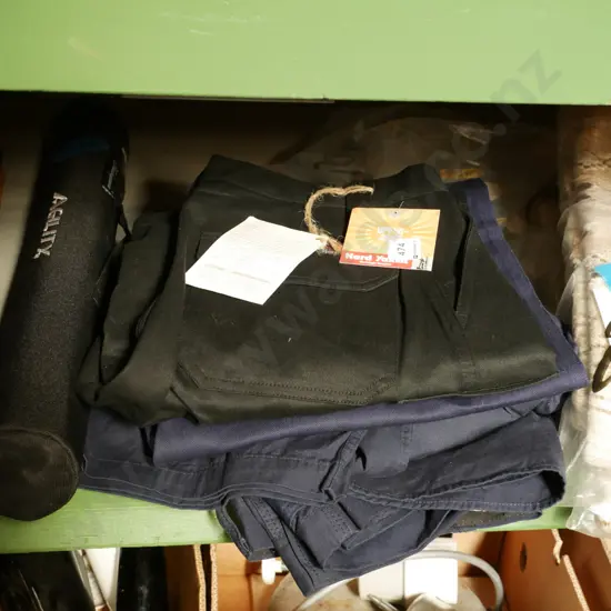 work shorts, pants, shirt, Agility case