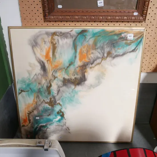 mixed media on board - abstract   