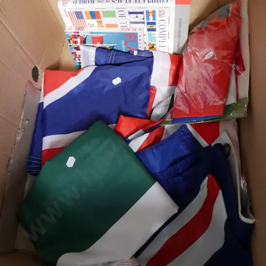 box of flags and books