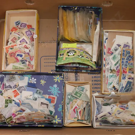box; various stamps