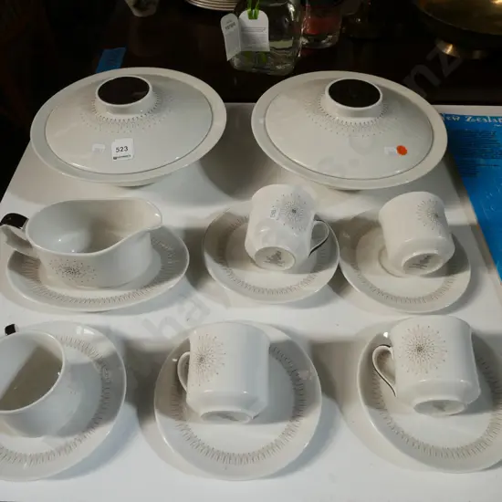 Doulton morning star cups, saucers, gravy boat etc