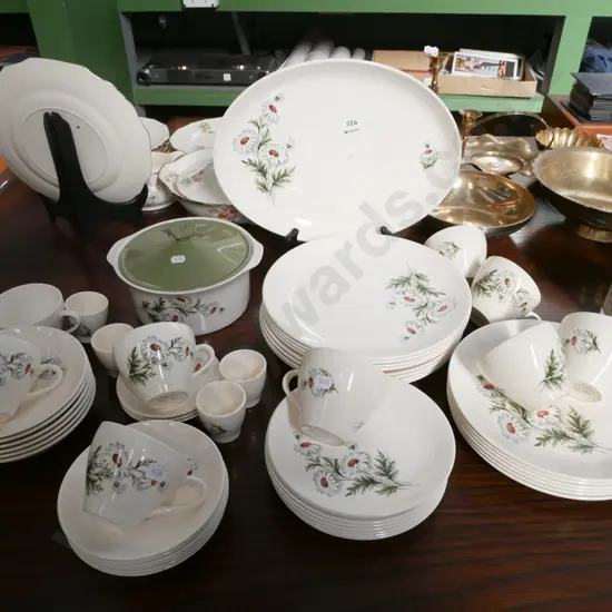 assorted Crown Lynn shasta daisy plates, bowls, cups etc