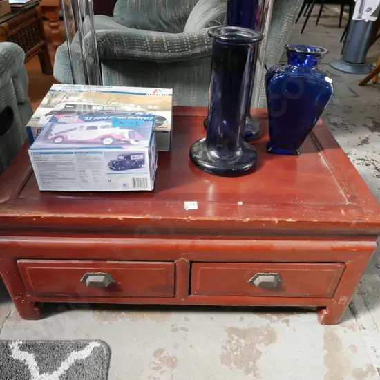 Asian 2 drawer coffee table H-360 W-810 D-530