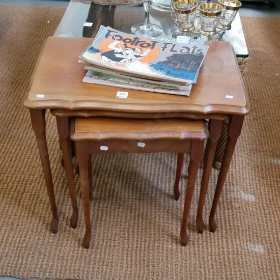 mahogany nest of 3 tables