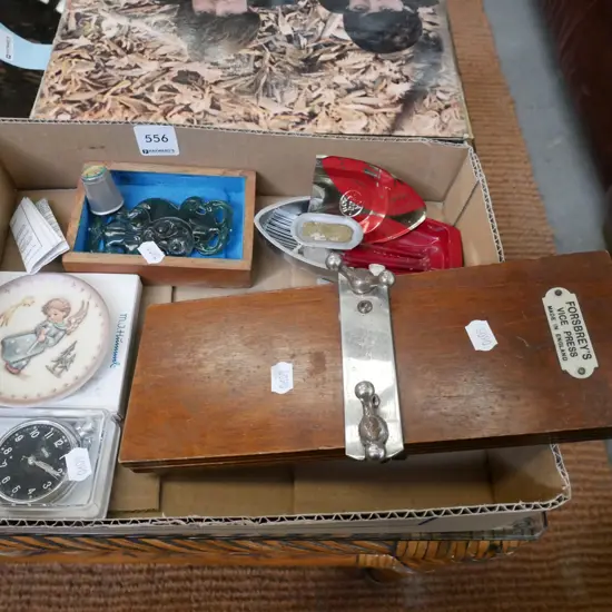 box; plasic tikis, stop watch etc