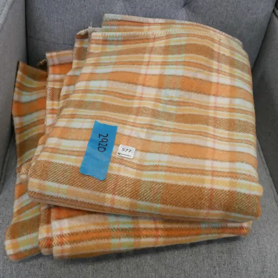 orange checked blankets