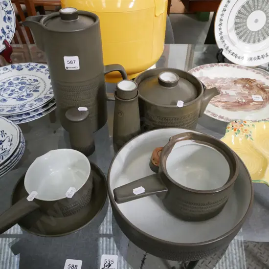 Denby coffee pot, tea pot, soup bowl etc