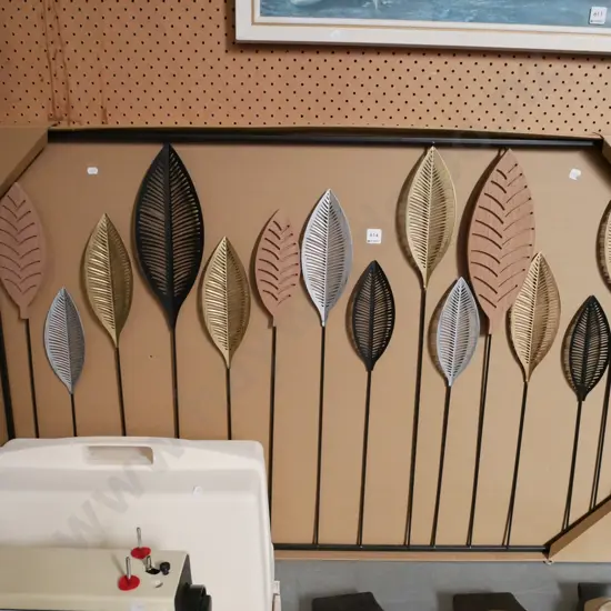 as new wood & metal leaf wall art H-800 W-1210