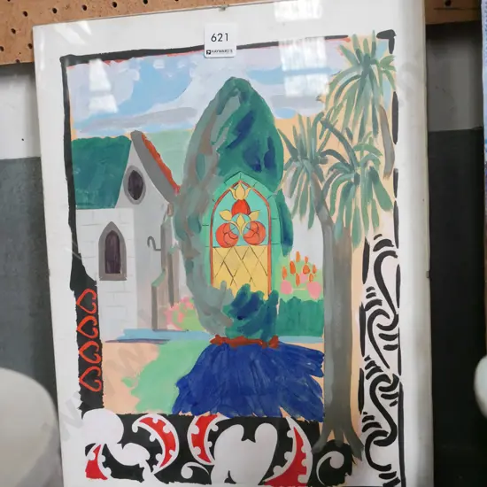 Julia Rafferty - watercolour under glass "Teschemakers"