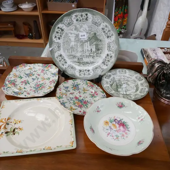 Staffordshire, Royal Winton plates & Johnson Brothers bowl