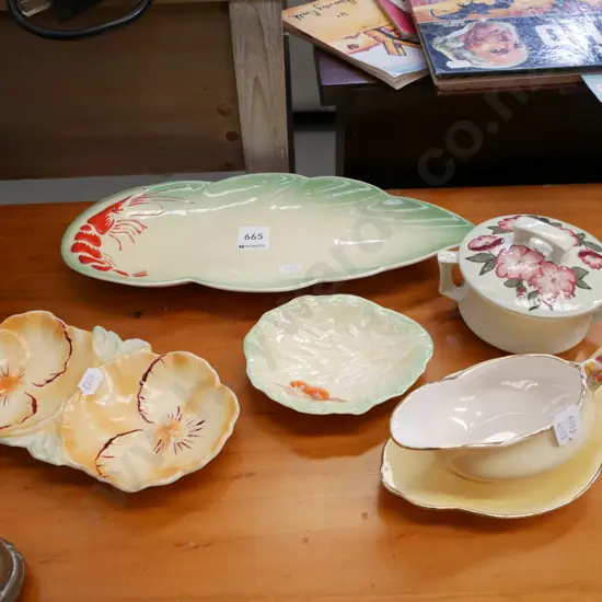 Royal Winton lobster dish, gravy boat, floral dish, Carltonware dish etc