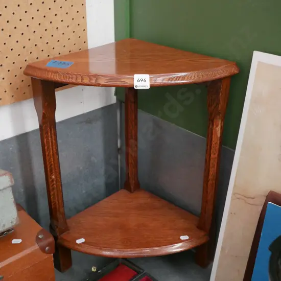 small oak corner shelf