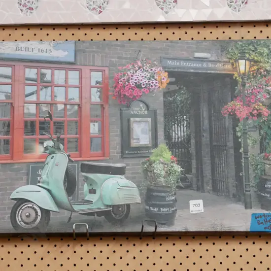 boxed Vespa print with on/off lights