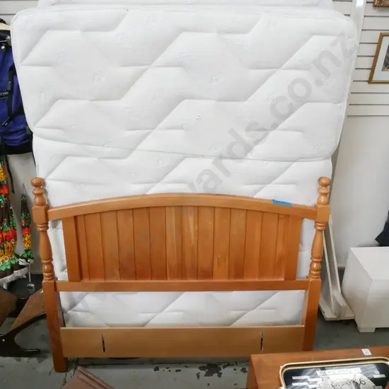 Sleepyhead queen bed base ansd mattress and rimu headboard