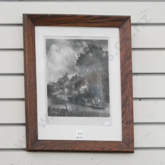 framed etching - valley farm