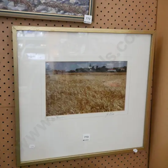framed photograph - wheat fields