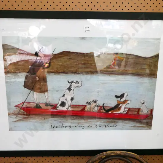 framed print - Woofing along the river
