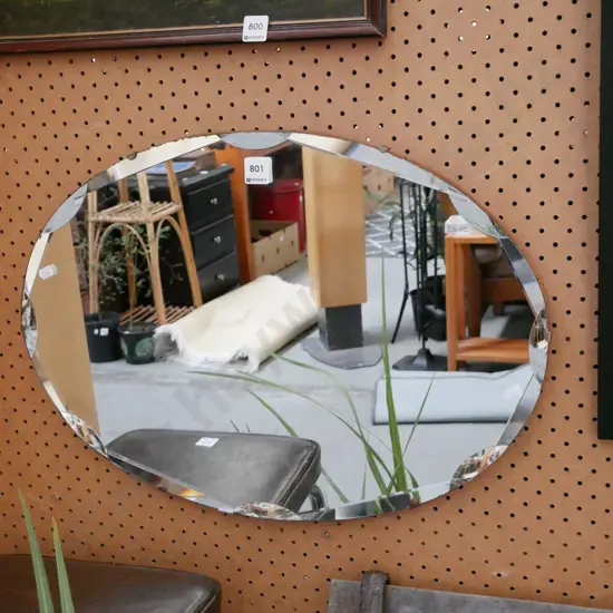 circular bevelled edge wall mirror