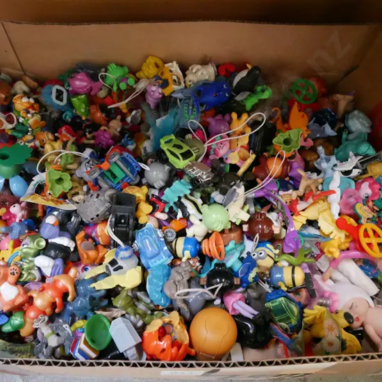 box; plastic toys