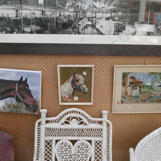 framed photo print on boxed canvas, 2x needleworks - red dots