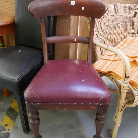 mahogany leather dining chair