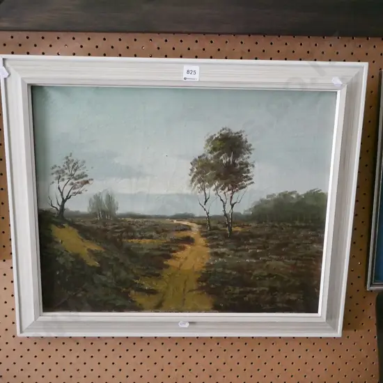 framed oil - trees and country track