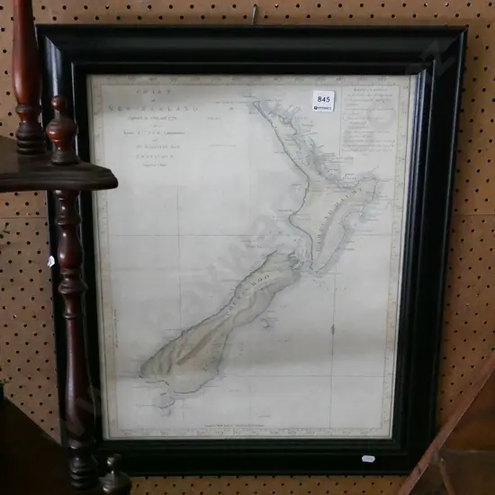 framed reproduction early map of NZ