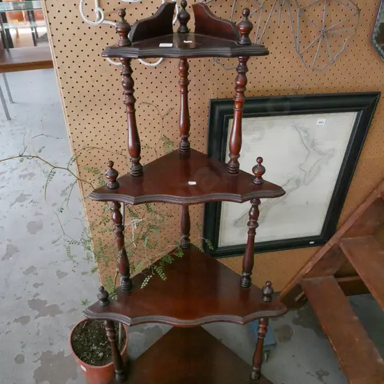 faux wood veneer 4 tier whatnot H-1200 