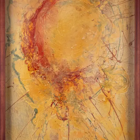 unsigned - framed oil - abstract H-760 W-460