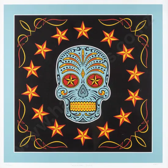 King '13 - framed screenprint 10/40 "Mexican Skull" H-380 W-380