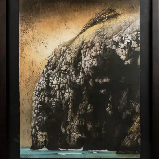 Steev Peyroux 2006 - framed mixed media "It Storms You and It Calms You - Cargill Cliffs" H-800 W-570