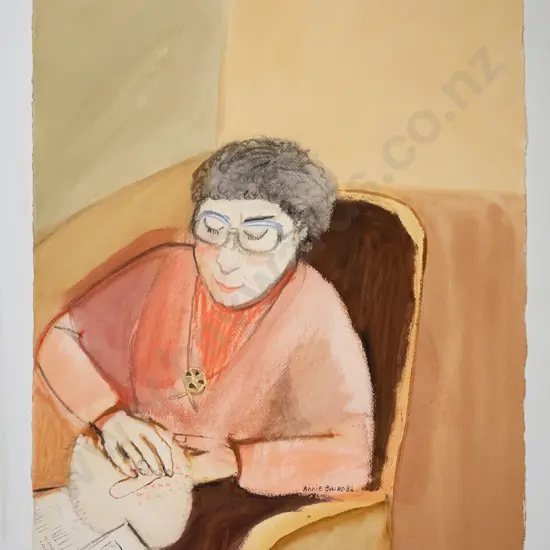 Annie Baird 82 - unframed watercolour on paper -portrait H-770 W-560
