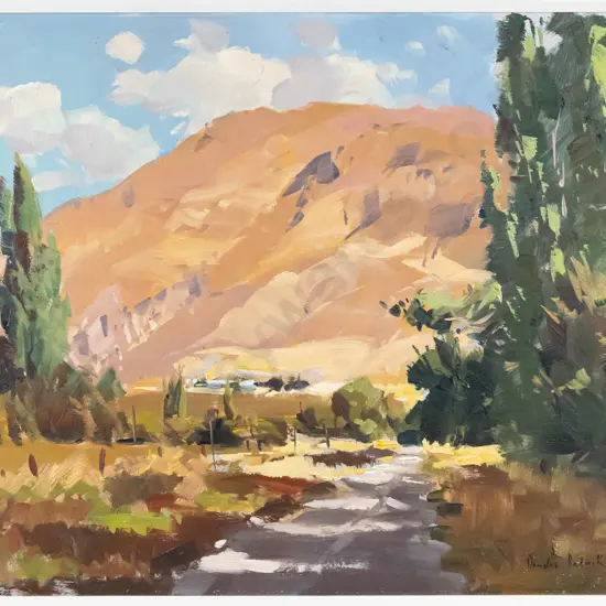 Douglas Badcock '65 - framed oil - landscape (very slight aging) H-400 W-500