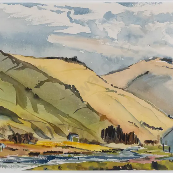 Rodney Hamel - framed watercolour - landscape H-240 W-350