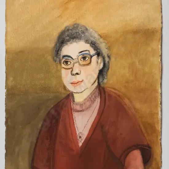 Annie Baird '82 - unframed watercolour on paper -female portrait H-760 W-570