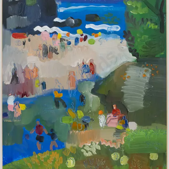 Lindsay Crooks 94, framed oil "Brighton Beach" H-420 W-330