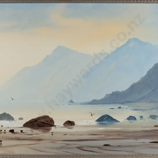 Roy Sefton - framed oil - "South Akitio" H-390 W-580