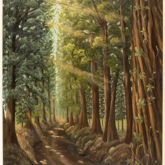 G Meddings - framed oil on board "The Avenue" H-590 W-440