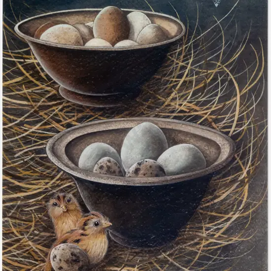 Patricia Payne 2008 -framed ltd edition print 1/2 "Newborn" H-280 W-220