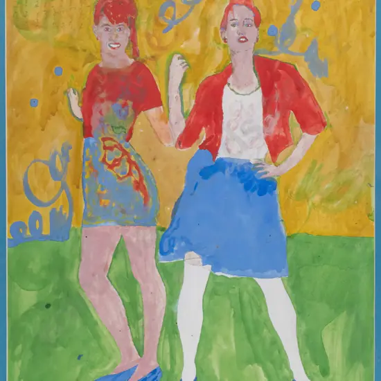 Ivan Baird '95 - framed mixed media "I can't help but see you..." H-550 W-390, underside of glass needs a clean